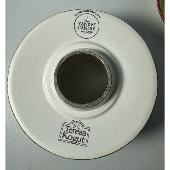 HTF Yankee Candle Large Candle Jar Shade Topper Farm Barnyard w/Plate (READ) - Picture 9 of 12